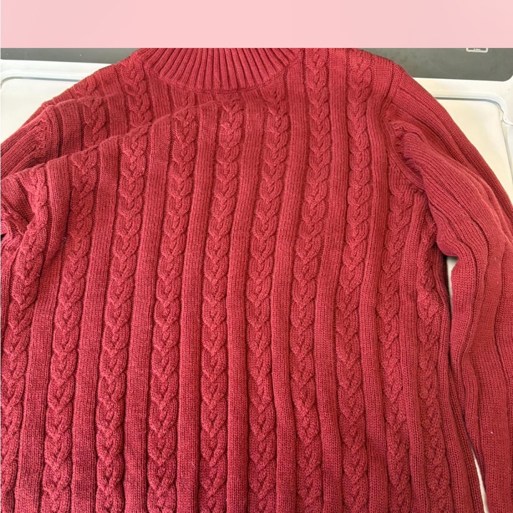Cozy Red Cable Knit Sweater